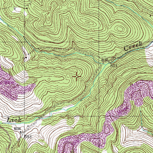 Topographic Map of Alum Cave Ridge, KY