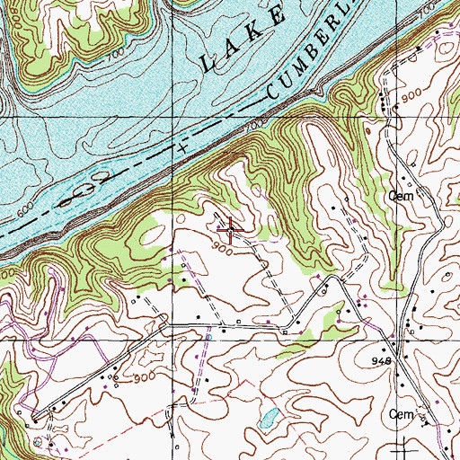 Topographic Map of Barker Family Cemetery, KY