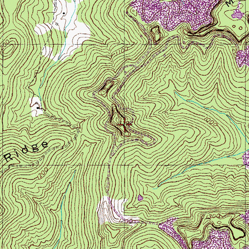 Topographic Map of Bill Eller Cliff, KY