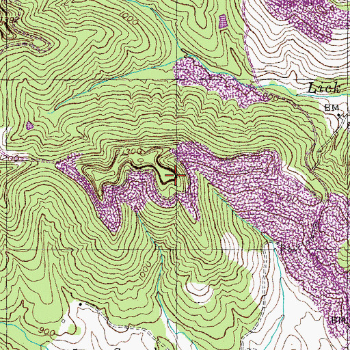 Topographic Map of Bill Kidd Cliff, KY