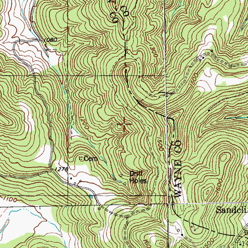 Topographic Map of Buffalo Ridge, KY