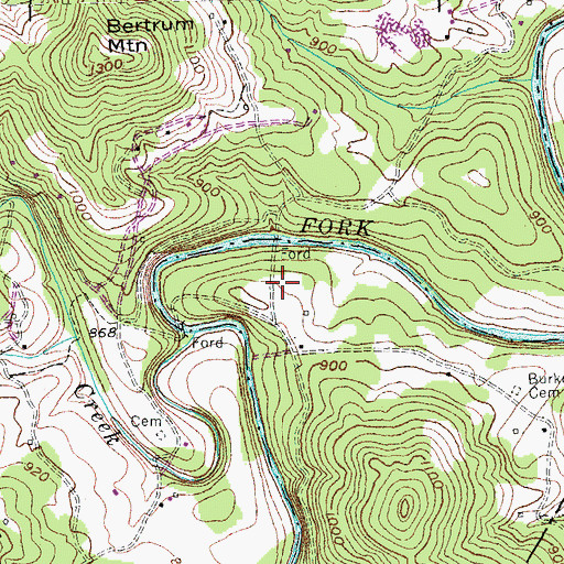 Topographic Map of Burke-Kidd Cemetery, KY