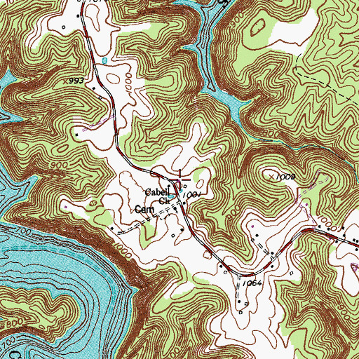 Topographic Map of Cabell Grove Post Office (historical), KY