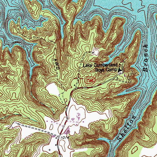 Topographic Map of Cabell Ridge, KY