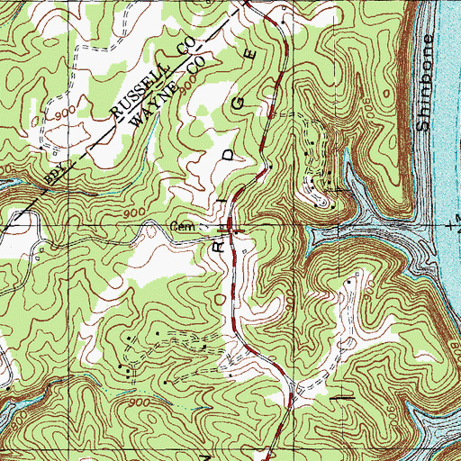 Topographic Map of Cedar Crest Post Office (historical), KY