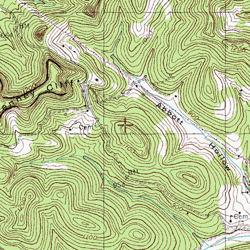Topographic Map of Charlie Vaughn Cemetery, KY