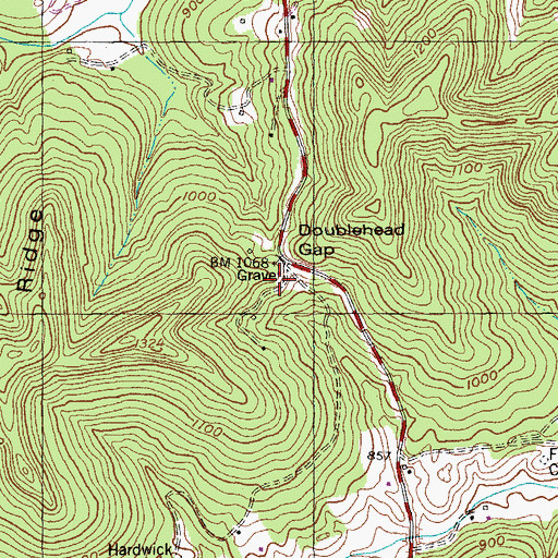 Topographic Map of Chief Doublehead's Grave, KY