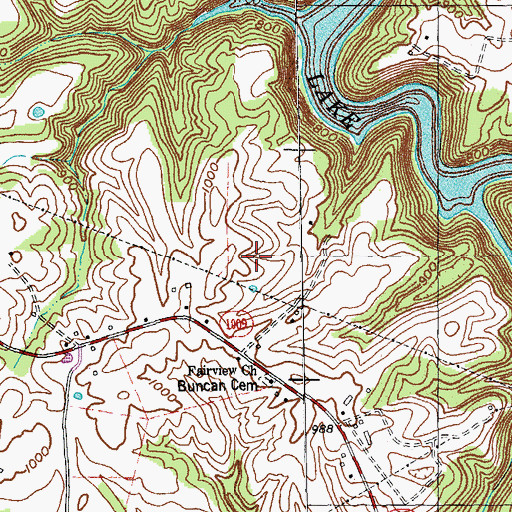 Topographic Map of Clark-Coop Cemetery, KY