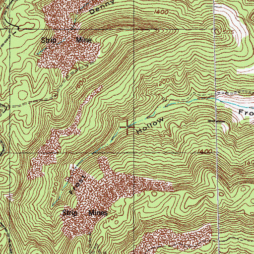 Topographic Map of Cooley Mill (historical), KY