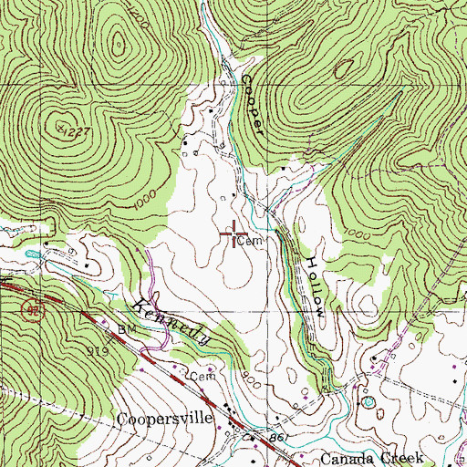 Topographic Map of Cooper Cemetery, KY