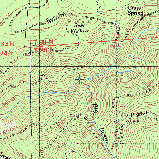 Topographic Map of Big Basin Creek, CA