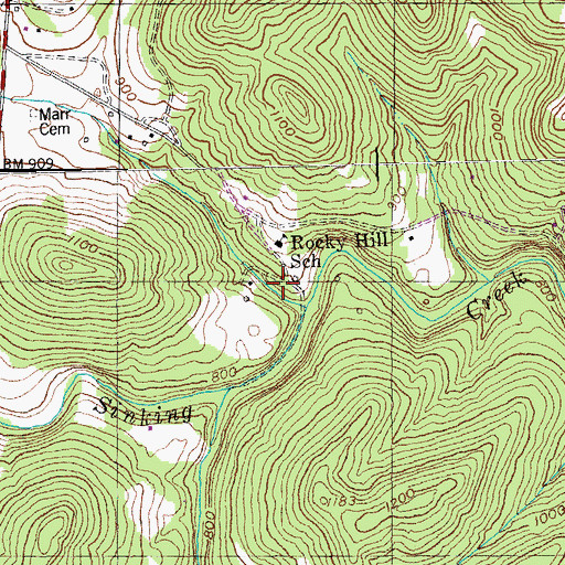 Topographic Map of Correll Post Office (historical), KY