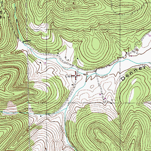 Topographic Map of D C Denney Cemetery, KY