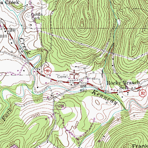 Topographic Map of David L Crownshed Grave, KY