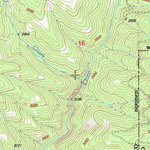 Topographic Map of Big Bear Creek, CA