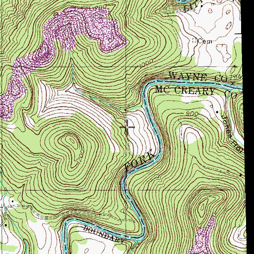 Topographic Map of Foster-Potts Cemetery, KY