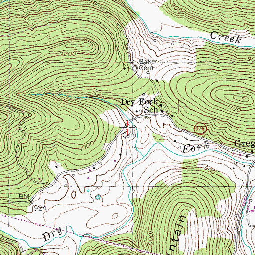Topographic Map of G W Dodson Cemetery, KY