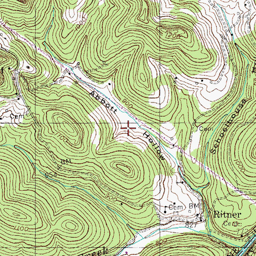Topographic Map of George Abbott Cemetery, KY