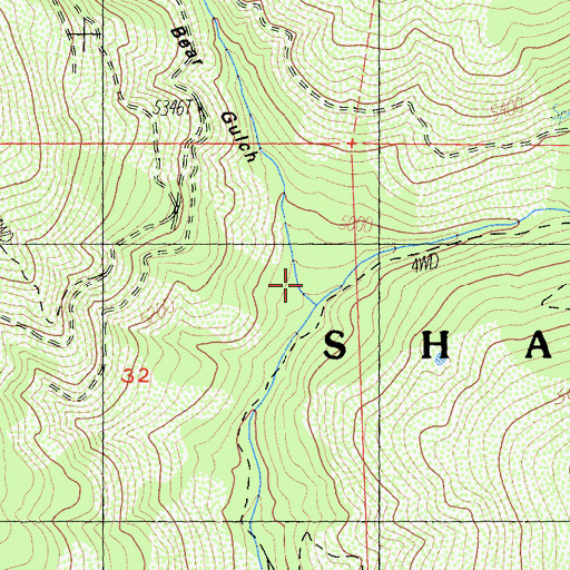 Topographic Map of Big Bear Gulch, CA
