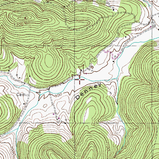 Topographic Map of Gerty and Myrtle Cemetery, KY