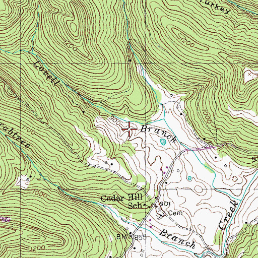Topographic Map of Gibson Cemetery, KY