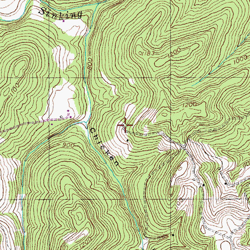 Topographic Map of Godsey Cemetery, KY