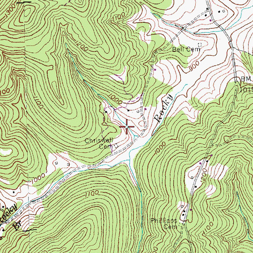 Topographic Map of Gregory Cemetery, KY