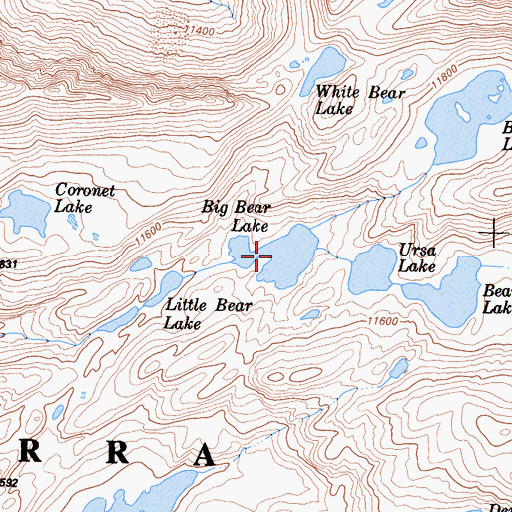 Topographic Map of Big Bear Lake, CA