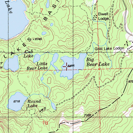 Topographic Map of Big Bear Lake, CA