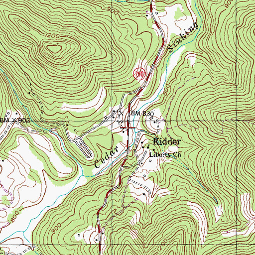 Topographic Map of J S Hardwick Bridge, KY