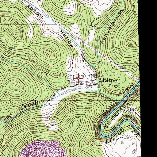 Topographic Map of Jones Cemetery, KY