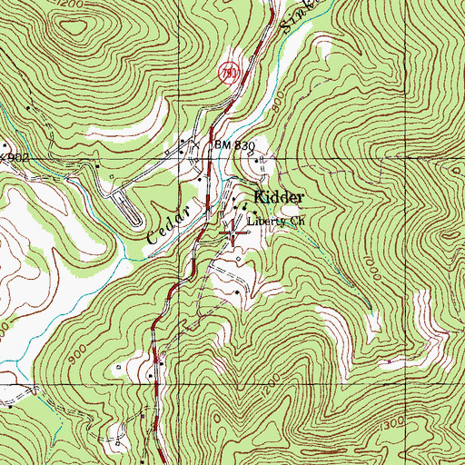 Topographic Map of Kidder School (historical), KY