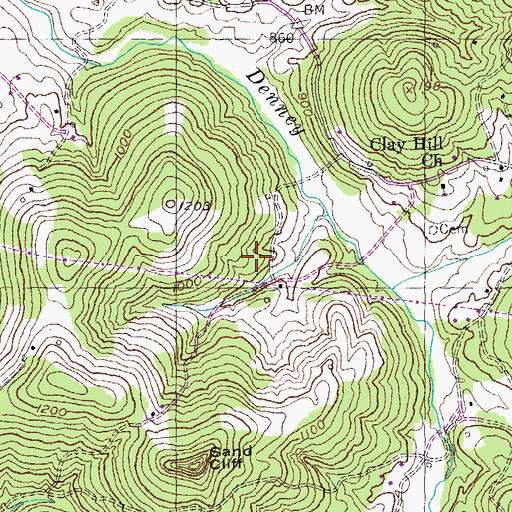 Topographic Map of Lee Phillips Cemetery, KY