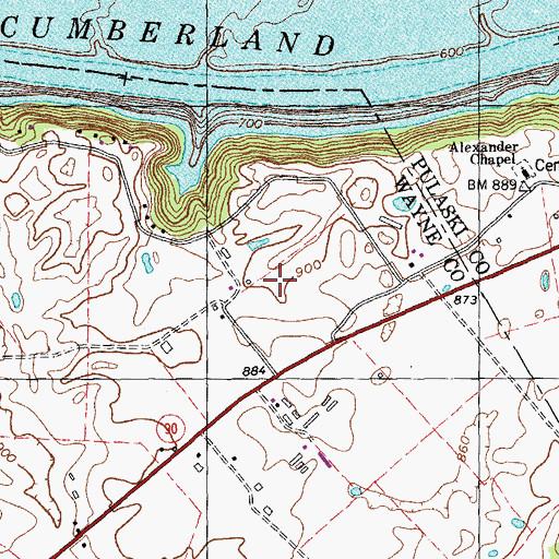 Topographic Map of Loveall Cemetery, KY