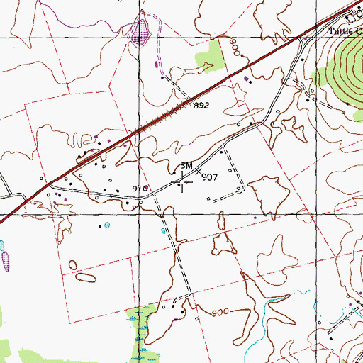 Topographic Map of Mercer Cemetery, KY