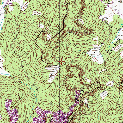 Topographic Map of Moody Cliff Cemetery, KY