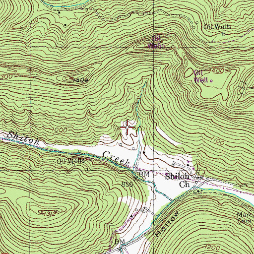 Topographic Map of Morrow-Dodson Cemetery, KY