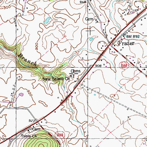 Topographic Map of New Salem Church Cemetery, KY