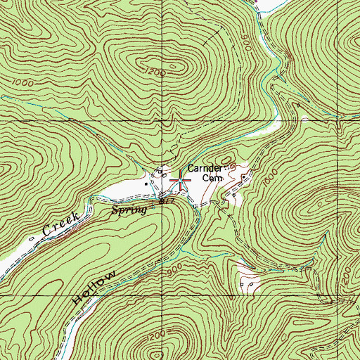 Topographic Map of Peach Orchard Gap, KY