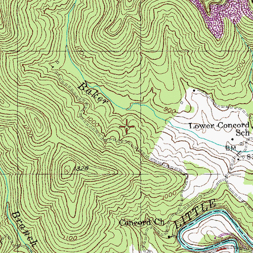Topographic Map of Pittman-Koger Cemetery, KY