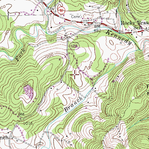 Topographic Map of Rigney-Gregory Cemetery, KY