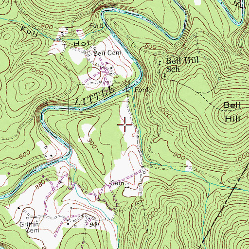 Topographic Map of Ryan Cemetery, KY
