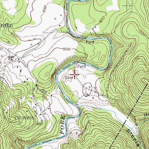 Topographic Map of Steele Cemetery, KY