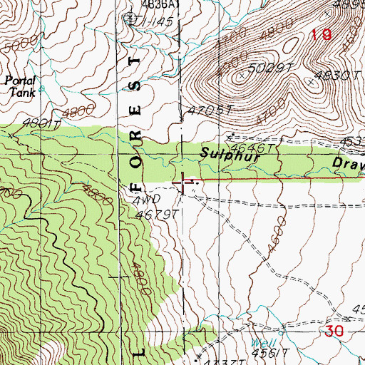 Topographic Map of Miller Ranch, AZ