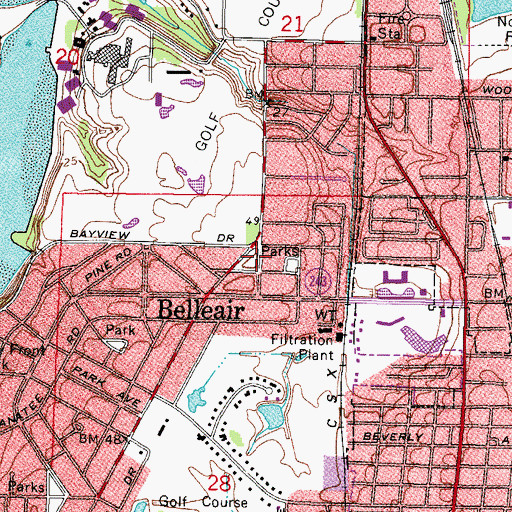 Topographic Map of Hunter Park, FL