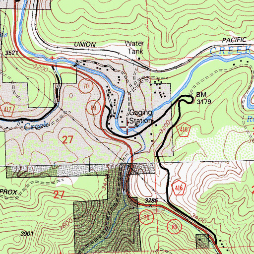 Topographic Map of Big Blackhawk Creek, CA
