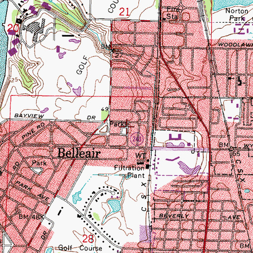Topographic Map of Rex Beach, FL