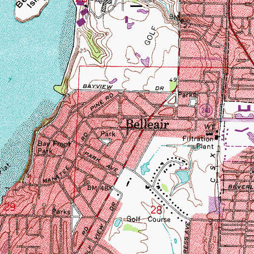Topographic Map of Pinellas Park, FL