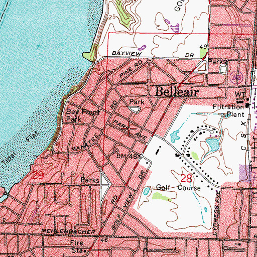 Topographic Map of Park Avenue, FL