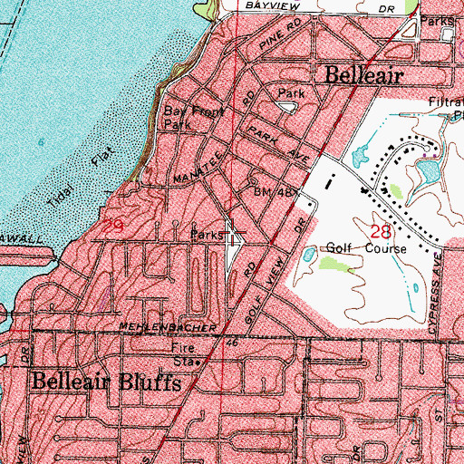 Topographic Map of Magnolia Park, FL
